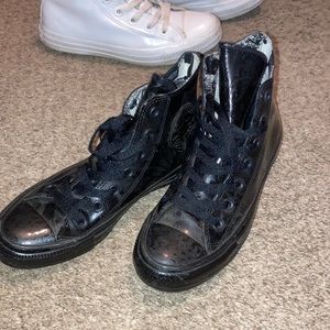 Floral, black women converse high top “rain sneaker”